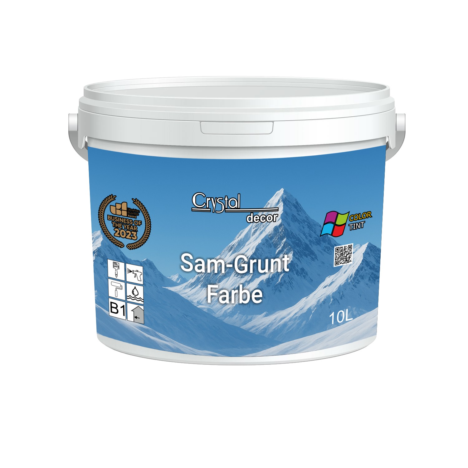Універсальна інтер'єрна ґрунтувальна фарба Crystal Decor Sam-Grunt Farbe 10л (В1)