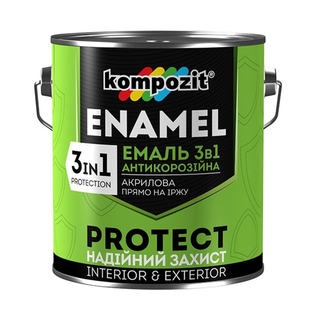 Емаль антикорозійна 3 в 1 PROTECT Kompozit 2.7 кг білий