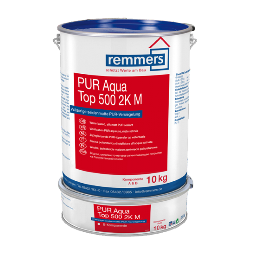 Прозорий поліуретановий лак Remmers Pur Aqua Top 500 2K M (ціна уточнюється) 1 кг