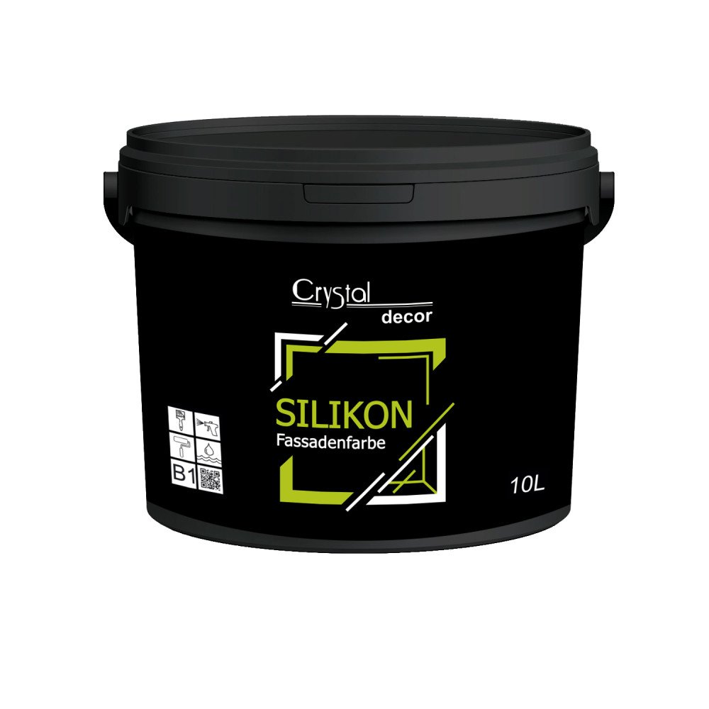 Силіконова фасадна фарба екстра-класу Crystal Decor Silikon Fassadenfarbe 10 л (В1)